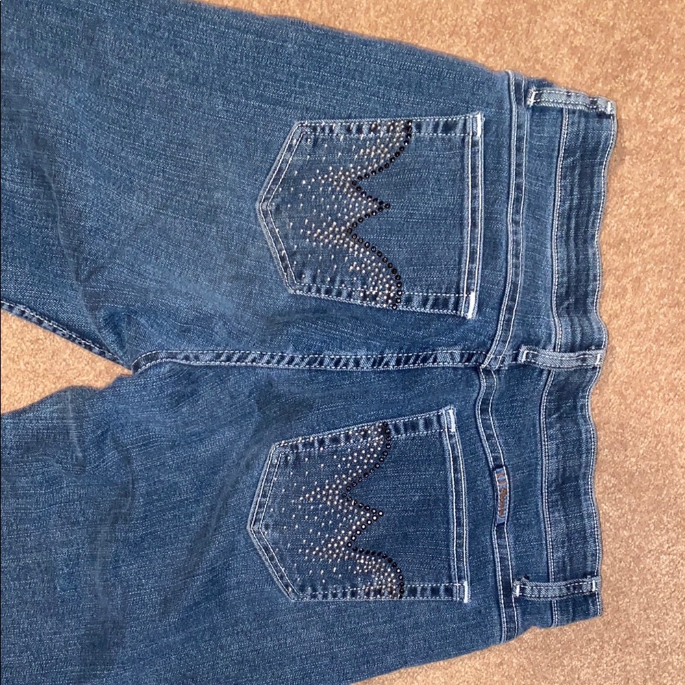 Women's Blue Jeans with Embellished Pockets